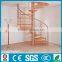 Villas design oak wood stainless steel spiral stairs , wood steel stairs---YUDI