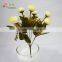 7 heads small artificial camellia silk flower in autumn colors