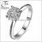 925 Sterling Silver 4 claws Setting with Clear Cubic Zirconia Stones Ladies ring Fashion Jewelry