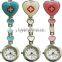 Heart Shape Stainless Steel Metal Nurse Quartz Pocket Clip On Fob Watch Nurse Gift