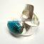 Chrysocolla Cabochon Gemstone Hammered 925 Sterling SilverJewelry, Designer Textured Handmade Ring, Indian Silver 925 Jewellery
