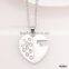 Crystal Heart Key Silver Plated Couple Necklace For Valentine's Day Girlfriend