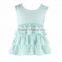 Wholesale high quality with cheap prices boutique cotton knit solid blank ruffle sleeveless fashion kid girl mini skirt