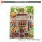 Plastic supermarket shopping car toys play set with food