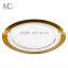 Wholesale Cheap Wedding and Party Use Gold Silver Rimmed Clear Glass Charger Plates