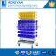 double side bins cart trolley/small parts storage racks