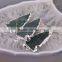 Silver Plated Edged Jasper Gem Stone Druzy Pendant, Green Arrow Pendant, For Jewelry Making