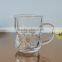 Tableware drinking glass mug handle glass cup for sale