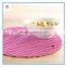 Decorative silicone round shape tablemat, round shap heat resistance silicone food grade tablemats for kitchen utensils