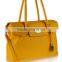 HELEN #637 linear and minimal shape soft women leather-look fabric tote bag shoulder handbag