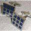 Novelty square-fashion jewelry blue enamel cufflinks