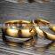 Tungsten steel golden round ring fashion cupple ring lover's rings wedding jewelry 6220033