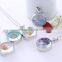 Fashion new summer beautiful gold chian real flower jewelry wishing bottle pendant essential oil necklace