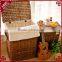 S&D Wicker House Hold Storage Basket rattan Hamper Basket Wicker Laundry Basket With Linner