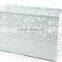 Hollow Flower Pattern Metal Punched Desk Organizer Container Storage Basket