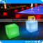 High-end good looking make plastic LED clear light up cube / rechargeable LED cube seat