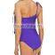 Vibrant Style Ladies Sexy Swimsuit One Shoulder Design Purple Swingy Festival Fringe One Piece Beach Wear