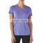 custom Heathered polyestet spandex women's V neck lightweight performance sports fitness yoga t -shirt best wholesale