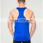 Blue Plain 100% Polyester Dry Fit Performance Training Vest with Mesh Panel Technical Sports Tank Top Blank Racerback Tank Top