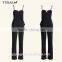 Black halter strap sexy backless jumpsuit 2016