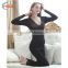 Hsz-TU005 V-neck Nylon Lace Top Ladies Winter Thick Underwear Wholesale Female Thermal Underwear