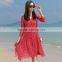 Z&M Women's 2017 ladies fashion silk dress thai silk dress Women's long dress