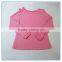 OEM cotton children girls long sleeve shirt, girls boutique t shirt with bowknot on shoulder