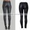 EY0172P Autumn Fashion Casual Long Pencil Pant Trousers High Waist PU Leather Women Pants