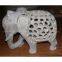 Elephant Trunk Up Marble Sculpture Russian Art Animal Figurine Stone Statue