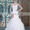 New Collected Simple Pleated Lace Up Strapless Organza Ruffled Skirt  Wedding Dress