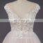 Pink A-line Lace Strapless long tail ball gown wedding dress online