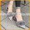Women Spring Low Heeled With Rabbit Fur Dress Shoes