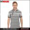 custom mens designer shirts gray striped polo wholesale polo shirt for men
