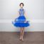 New Design Youthful Blue Jewel Sleeveless A Line Beaded Sequins Hollow Mini Tulle Evening Dress