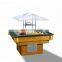 Superior 304 Stainless Steel Glass Salad Bar With 390L 3 Door Refrigerator And Marble Pizza Workbench