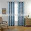 Romantic cheap window embroidery dusty blue voile fabric for curtains
