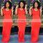 2020 New Arrivals Women Solid Color U-Neck Casual Dresses Ladies Bodycon Long Dresses Women Summer Dresses
