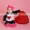 "LOVE" letter print INS toddler girls 2pcs set black baby outfits infant kids love tshirts tops & heart striped pant