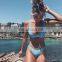2019 Newest Hot Women Plaid Dots Bandeau Bandage Bikini Padded Set Brazilian Swimwear Beachwear Swimsuit