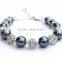 fashion crystal ball beaded dyed pearl bracelet