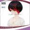 short straight black and red bob cut 1 BJD doll wigs