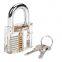 Top security cheap clearly good quality waterproof anti rust brass padlock 20-70mm anti theft transparent padlock