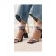 Ladies stylish design rhinestones ankle strap block heels sandals women shoes