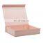 Shallow pink premium cardboard paper magnetic closure gift box packaging with custom logo