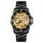 SKMEI 9230 Luxury Brand Stainless Steel Skeleton Automatic Mechanical Men Watches