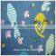 printed rabbit pattern denim fabric