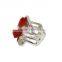 Rose with gemstones silver ring