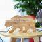 Bedroom Calendar Alarm Clock LED Digit Bear Shaped LED Bamboo Digital Alarm Clock