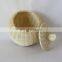 Hot Selling Apple White Rattan Storage Basket With Lid Decorative Bin Decor Hand Woven Basket Vietnam Supplier