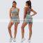 Sport exercise gym wear yoga clothes activewear sets for women sports bra and biker shorts sets womens workout yoga shorts sets